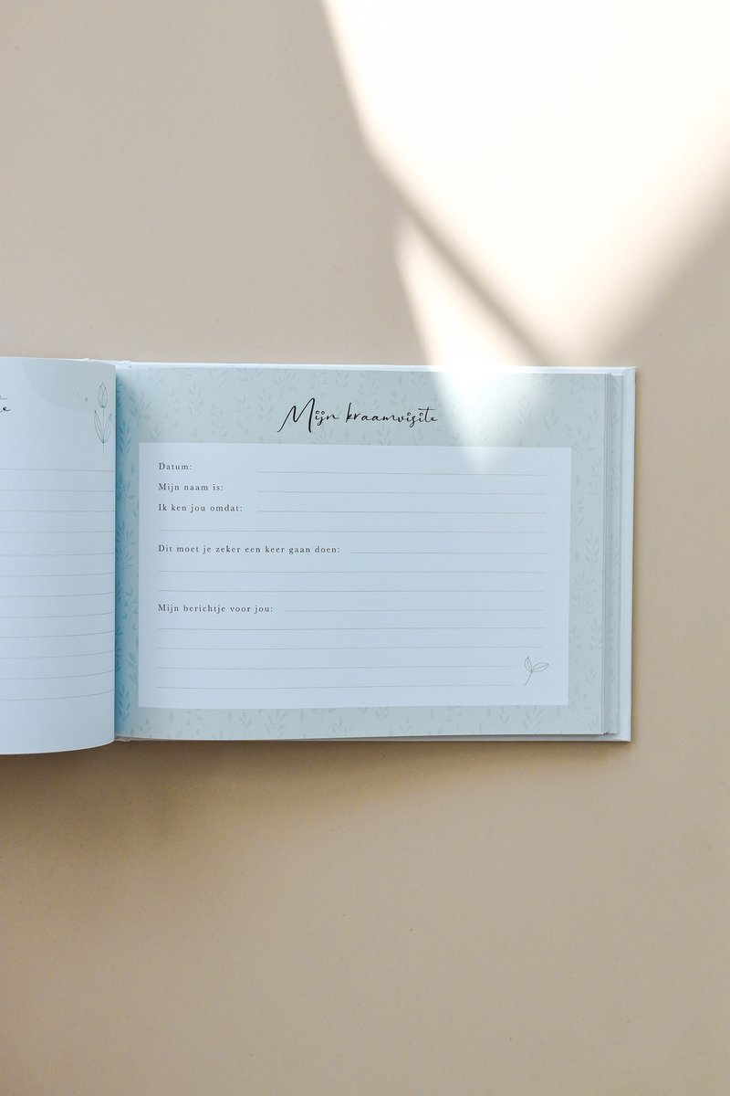 Mijn kraamvisiteboek - Invulboek voor kraamvisite - Kraambezoekboek A5 - Geschikt voor 74 gasten