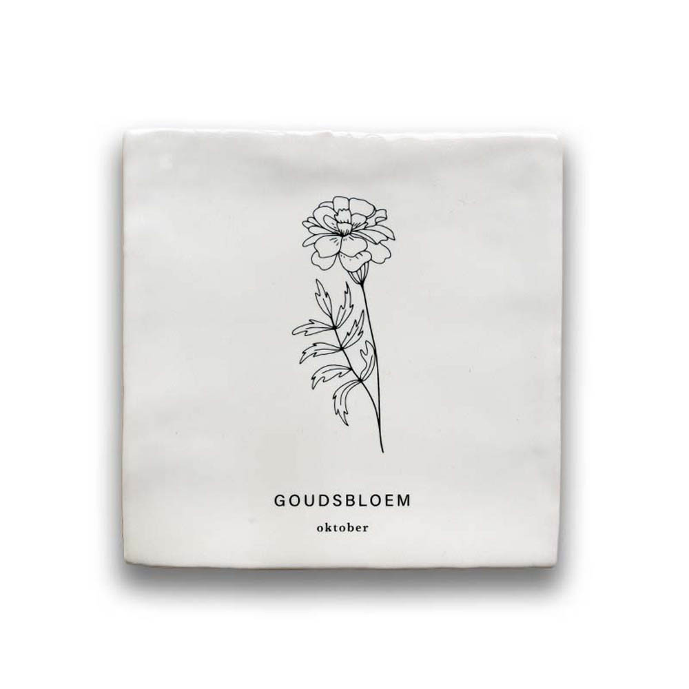 Tegeltje geboortebloem - Oktober