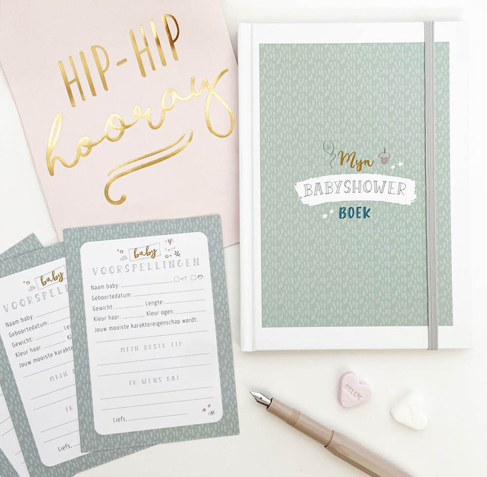 Mijn babyshowerboek (inclusief invulkaarten) - mint 