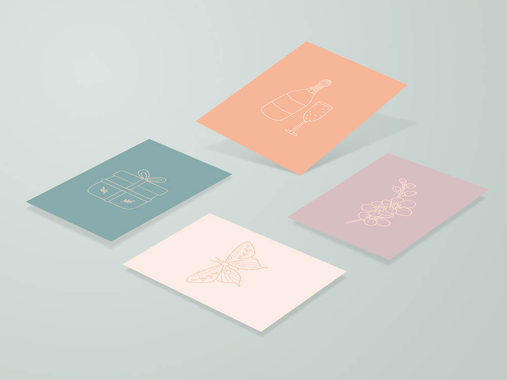 Mini wenskaartjes / cadeaulabels - 20 stuks - Celestial