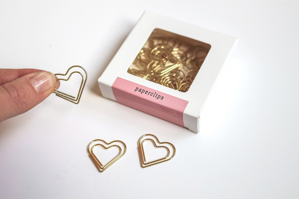 Paperclips hart - 30 stuks - goud