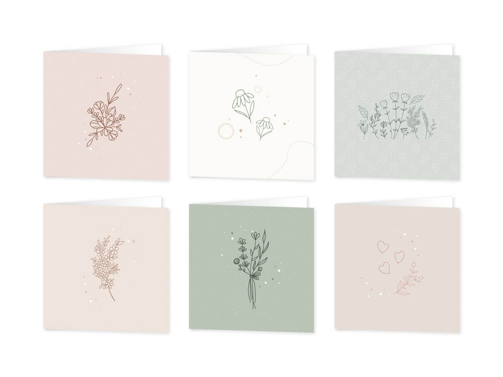Wenskaarten blanco - set van 6 - incl enveloppen - Eclipse