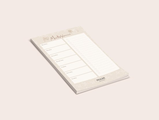 Maan Amsterdam - Maaltijdplanner - A5 - notitieblok voor weekmenu - menuplanner - 50 afscheurbare vellen