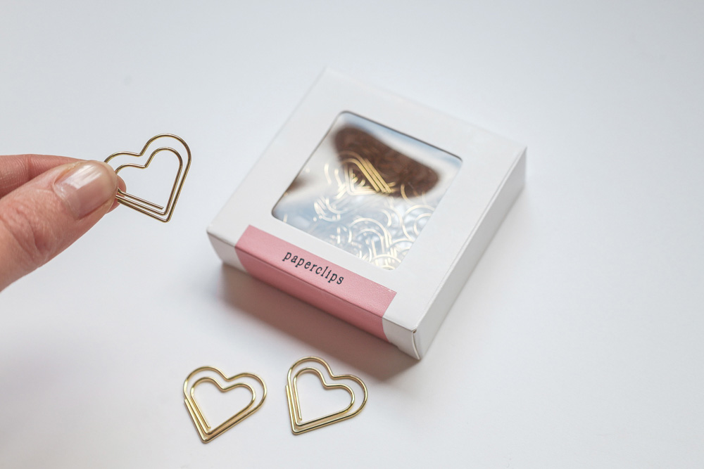 Paperclips hart - 30 stuks - goud