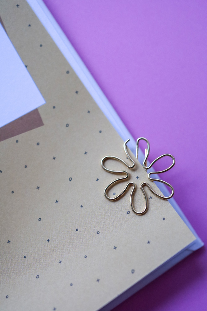 Paperclips bloem - 20 stuks - goud