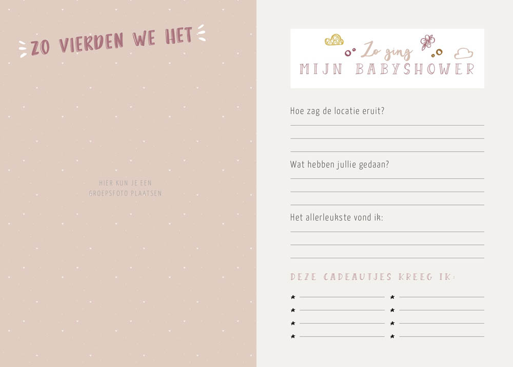 Mijn babyshowerboek (inclusief invulkaarten) - roze