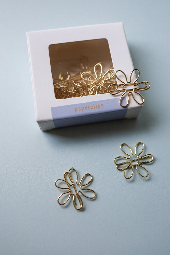Paperclips bloem - 20 stuks - goud