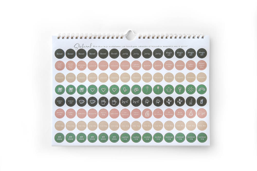 Weekplanner incl. stickervel - Eclipse Weekplanner incl. stickervel - Eclipse