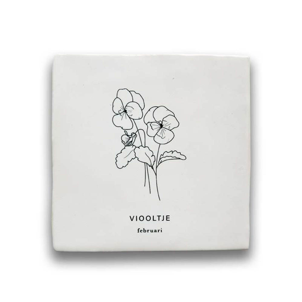 Tegeltje geboortebloem - Februari