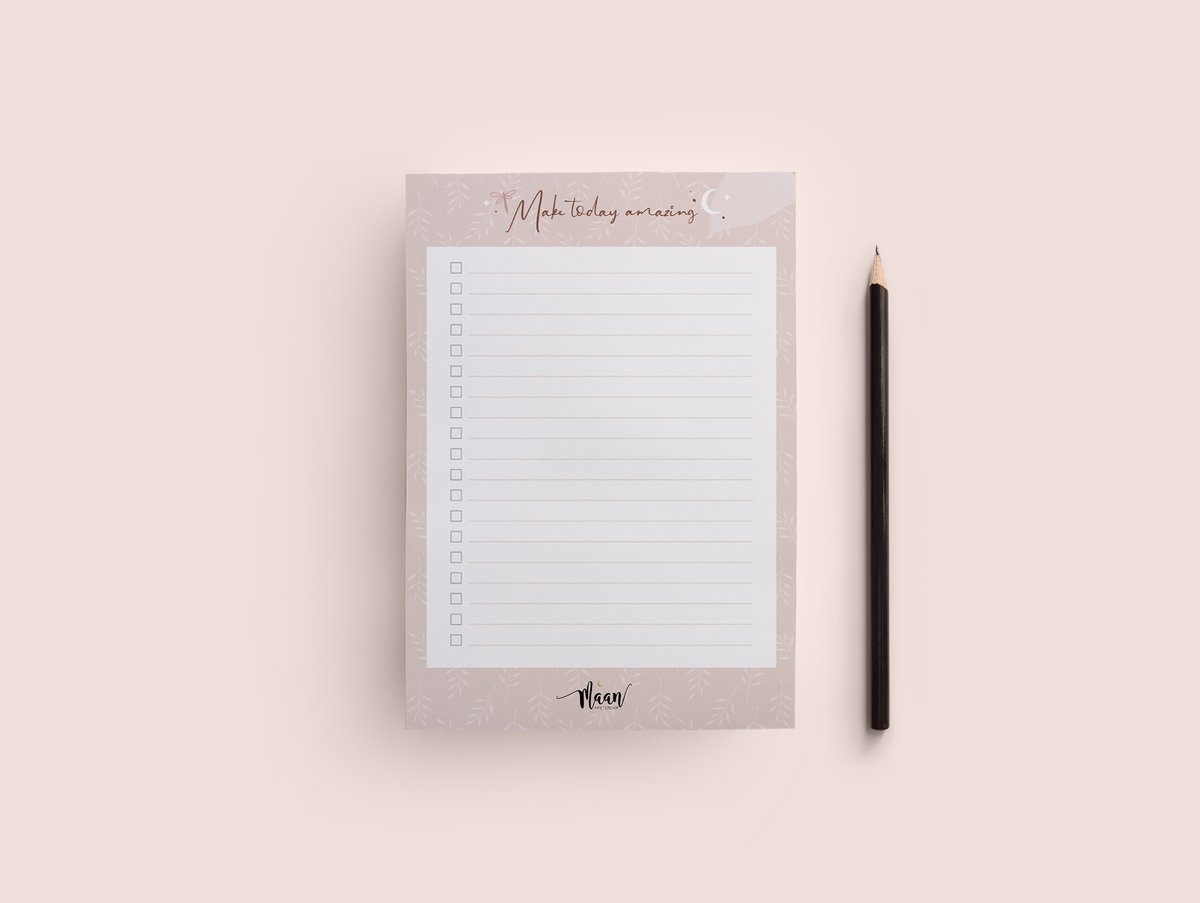 Notitieblok A5 - to do lijst - Eclipse - Nude