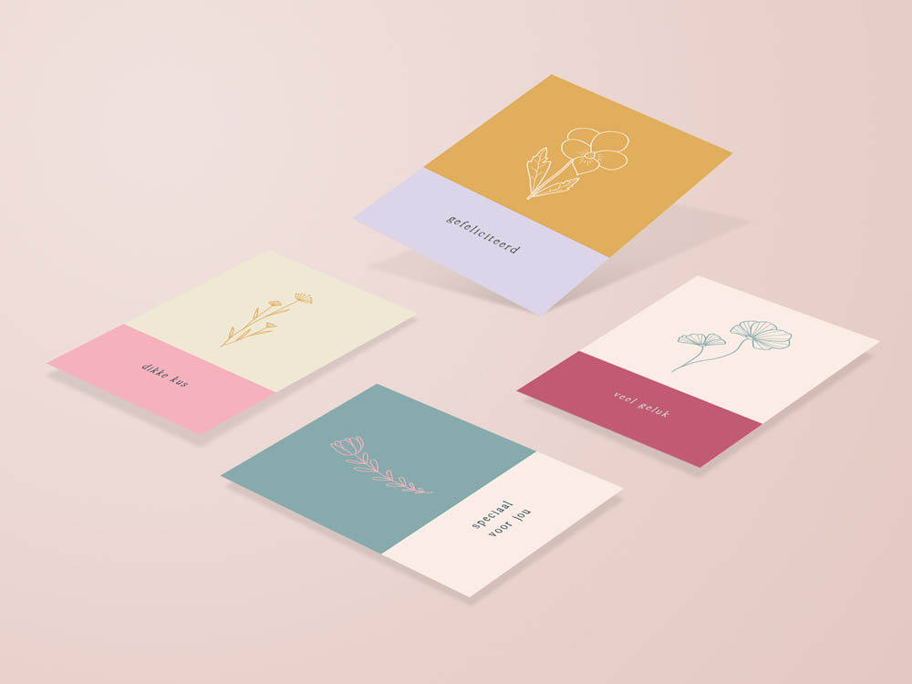 Mini wenskaartjes / cadeaulabels - 20 stuks - Celestial