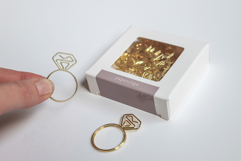Paperclips ring - 20 stuks - goud