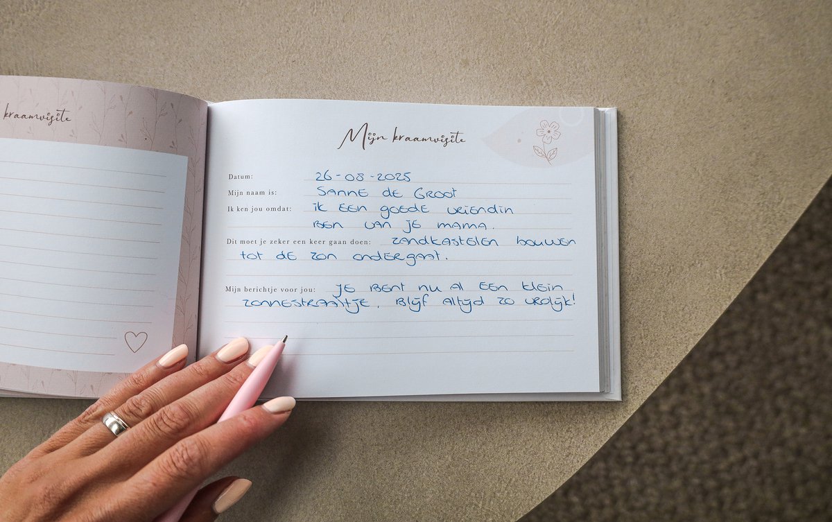 Mijn kraamvisiteboek - Invulboek voor kraamvisite - Kraambezoekboek A5 - Geschikt voor 74 gasten