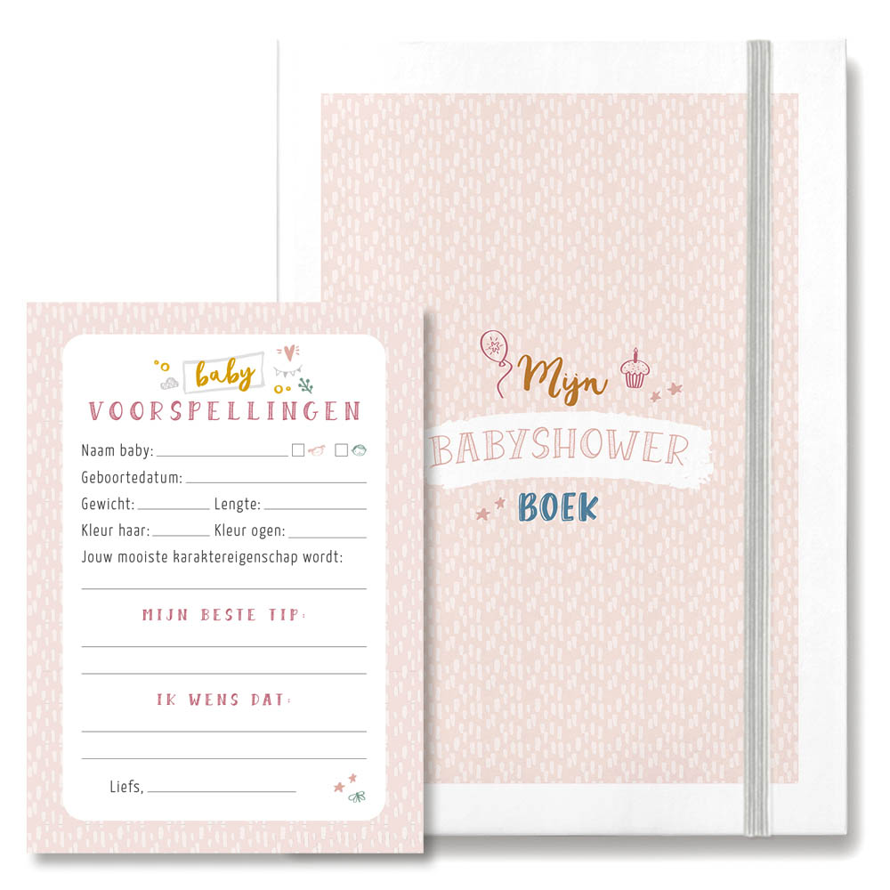 Mijn babyshowerboek (inclusief invulkaarten) - roze