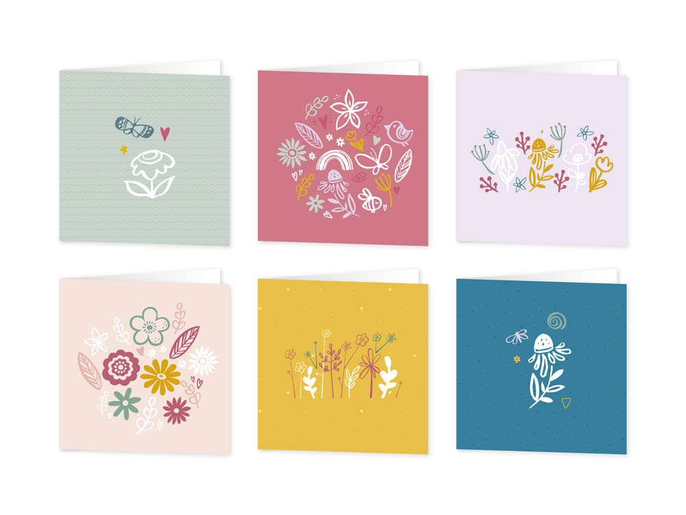 Wenskaarten blanco - set van 6 - incl enveloppen - Universe