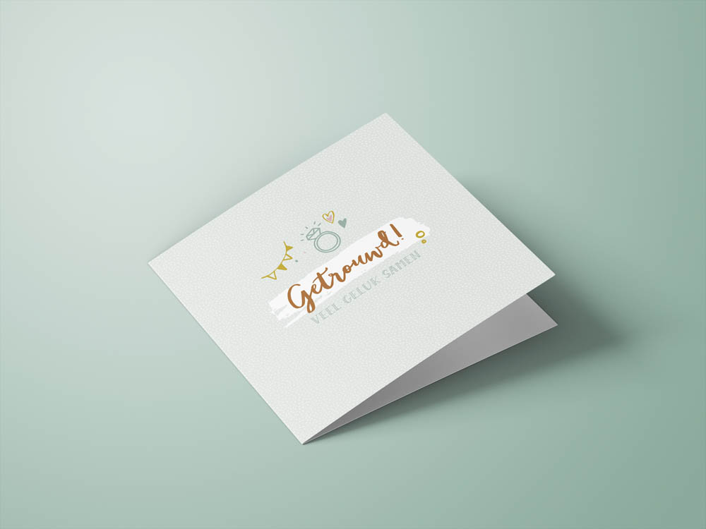 Wenskaarten zwangerschap / huwelijk - set van 6 - incl enveloppen - Universe