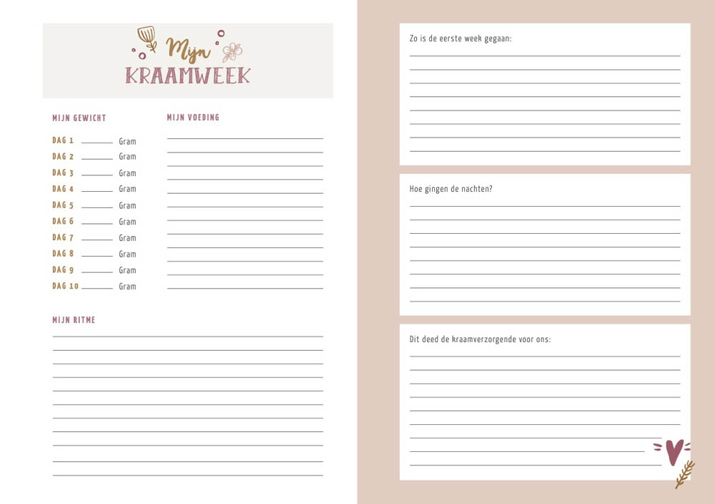 Mijn geboorteboek / kraambezoekboek - mint