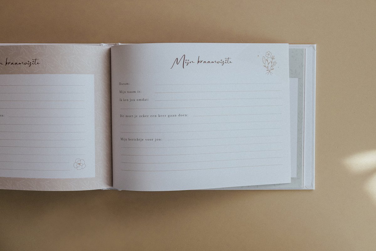 Mijn kraamvisiteboek - Invulboek voor kraamvisite - Kraambezoekboek A5 - Geschikt voor 74 gasten