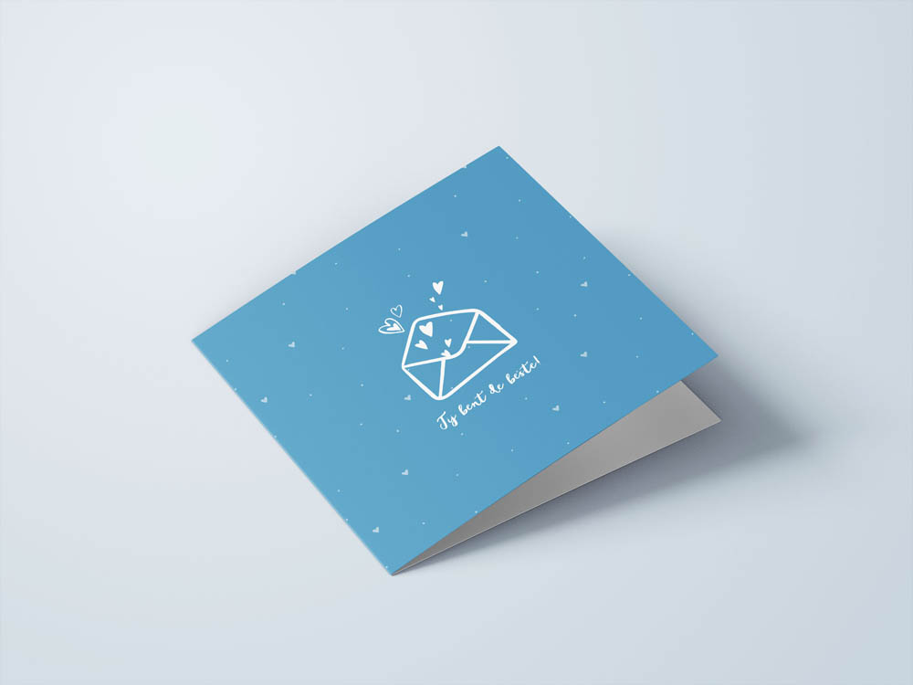 Wenskaarten liefde / vriendschap - set van 6 - incl enveloppen