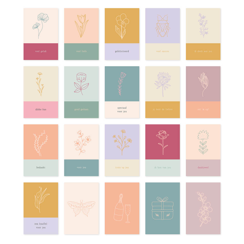 Mini wenskaartjes / cadeaulabels - 20 stuks - Celestial