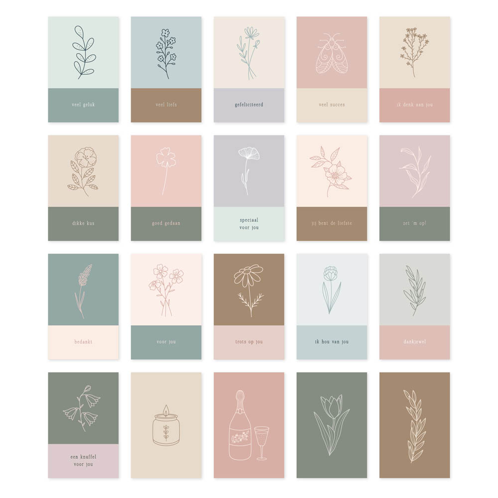 Mini wenskaartjes / cadeaulabels - 20 stuks - Eclipse