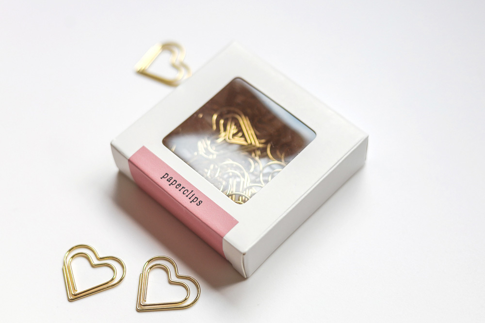 Paperclips hart - 30 stuks - goud