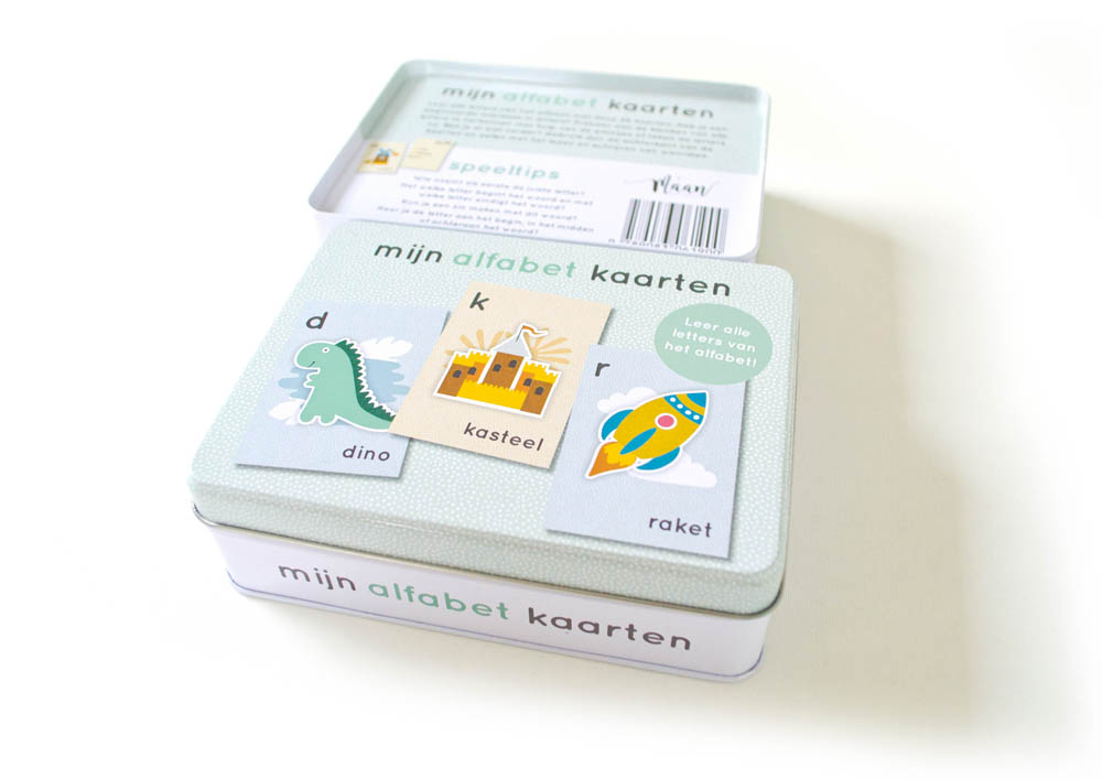 Mijn alfabetkaarten in bewaarblik - set Pien