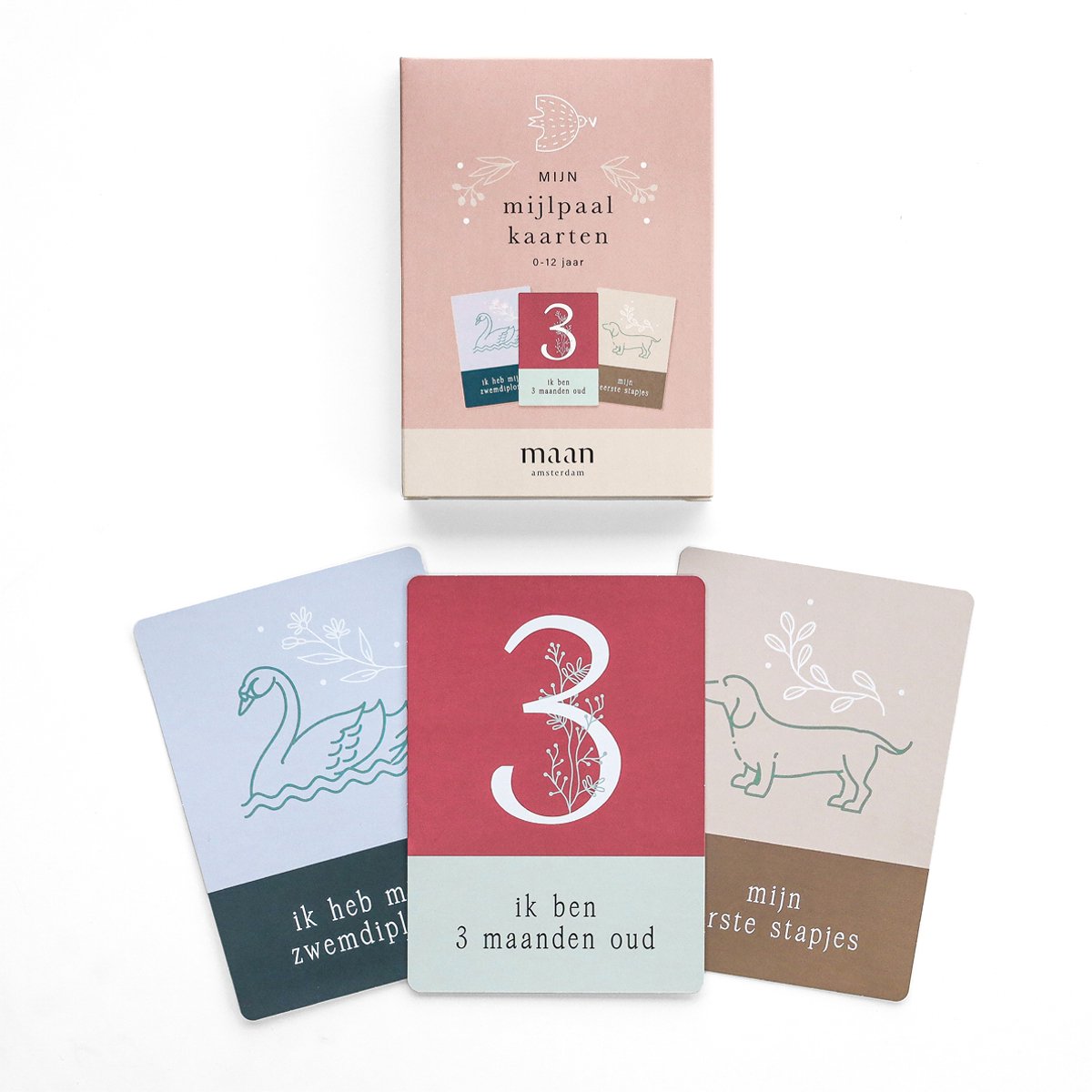 Set mijlpaalkaarten + mijlpalenboek - Invulboek voor alle belangrijke momenten van 0 t/m 12 jaar