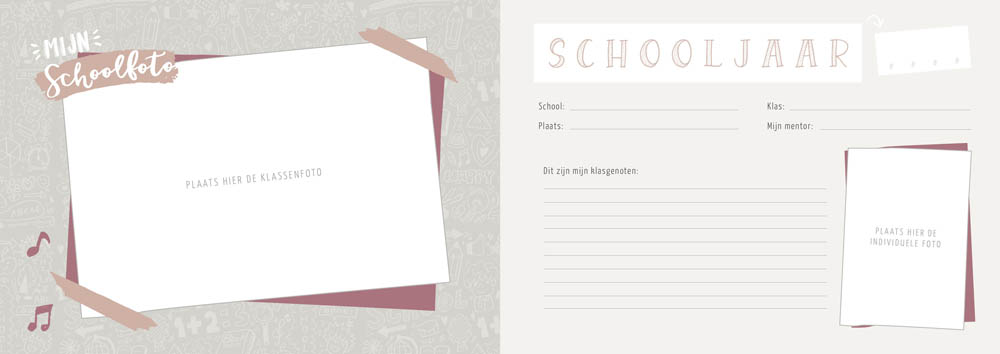 Mijn schoolfotoboek - roze