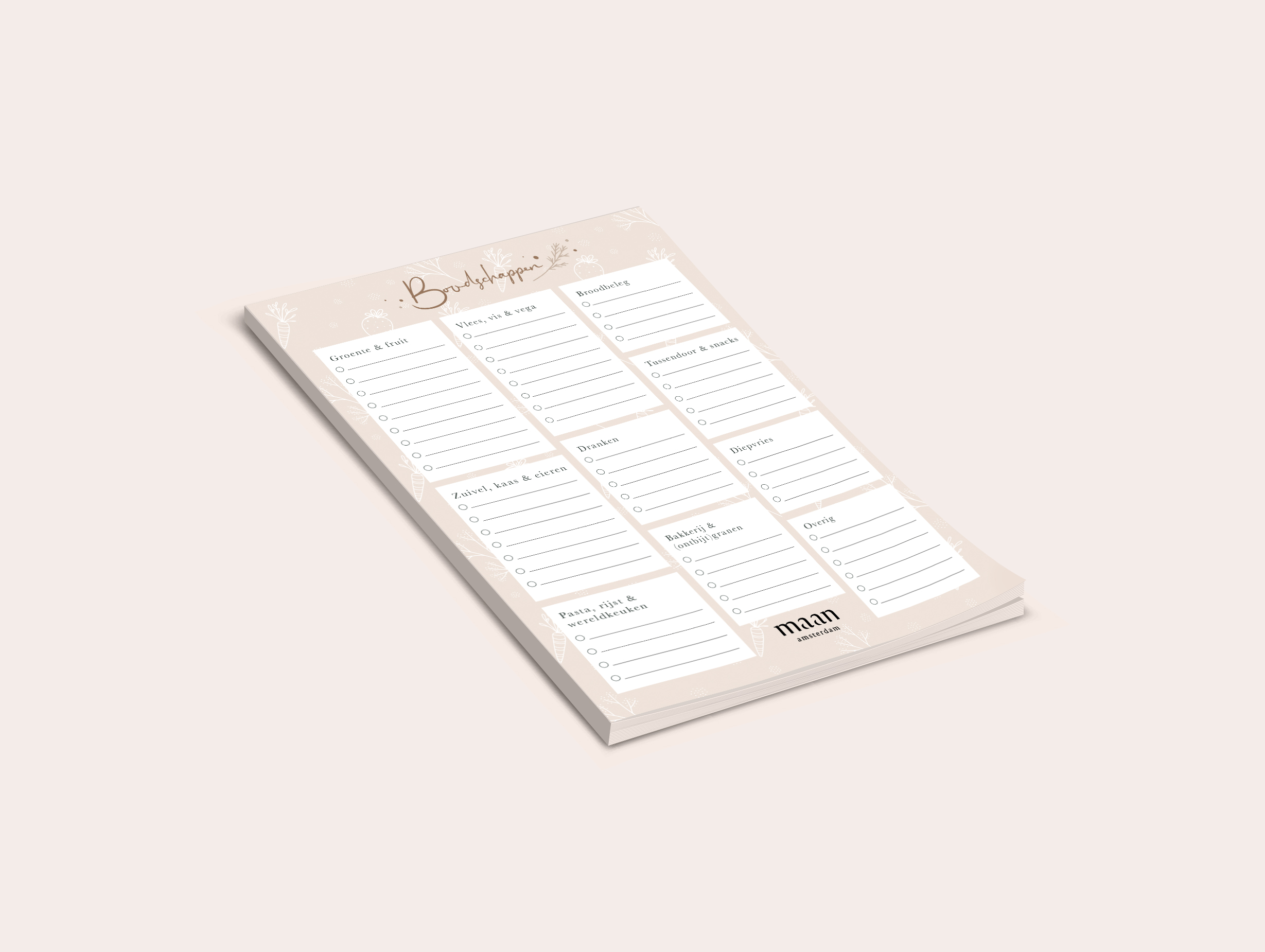 Boodschappenlijstje A5 - Eclipse - beige