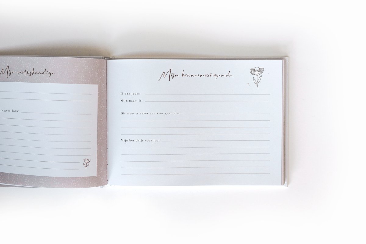 Mijn kraamvisiteboek - Invulboek voor kraamvisite - Kraambezoekboek A5 - Geschikt voor 74 gasten