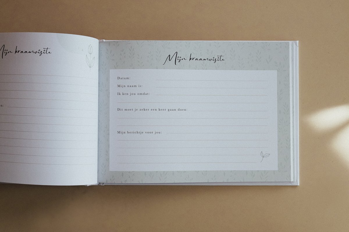 Mijn kraamvisiteboek - Invulboek voor kraamvisite - Kraambezoekboek A5 - Geschikt voor 74 gasten