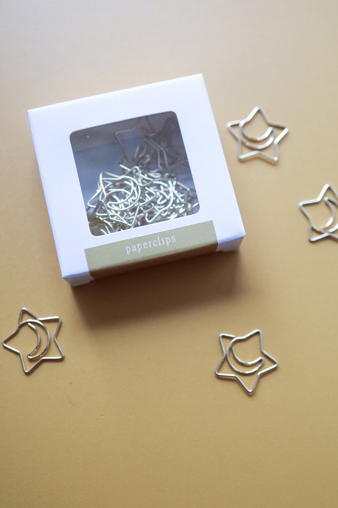 Paperclips ster/maan - 30 stuks - goud Paperclips ster/maan - 30 stuks - goud