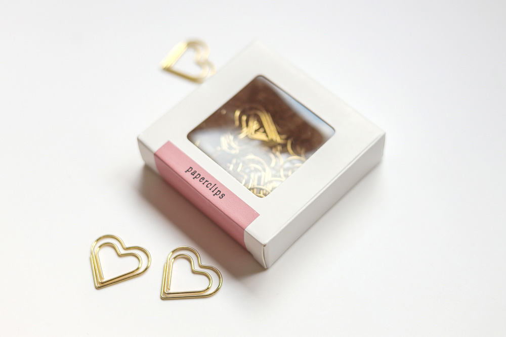 Paperclips hart - 30 stuks - goud