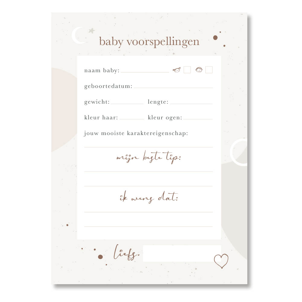 Mijn babyshower invulkaarten (30 stuks) - Eclipse