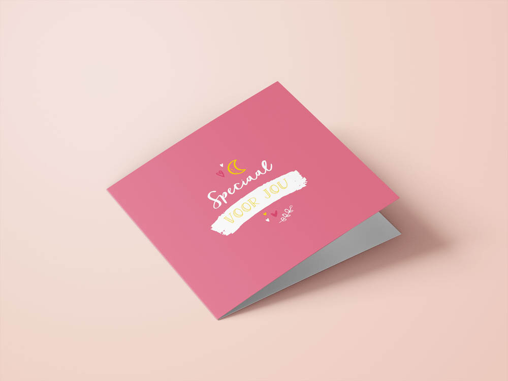 Wenskaarten liefde / vriendschap - set van 6 - incl enveloppen