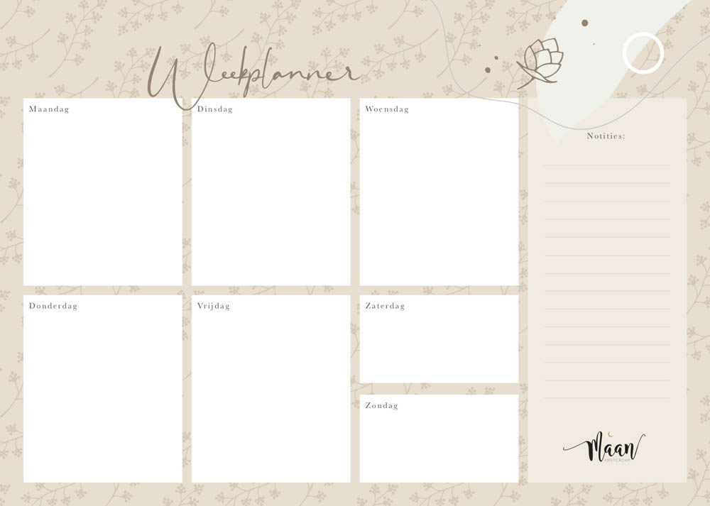 Weekplanner incl. stickervel - Eclipse Weekplanner incl. stickervel - Eclipse