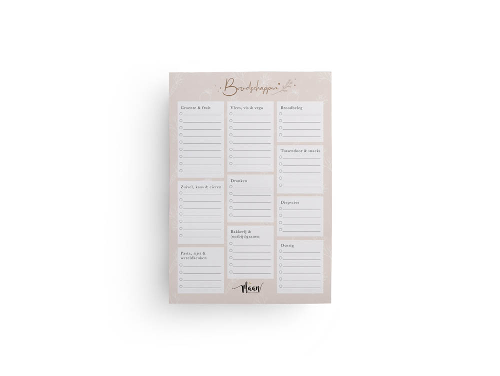 Boodschappenlijstje A5 - Eclipse - beige