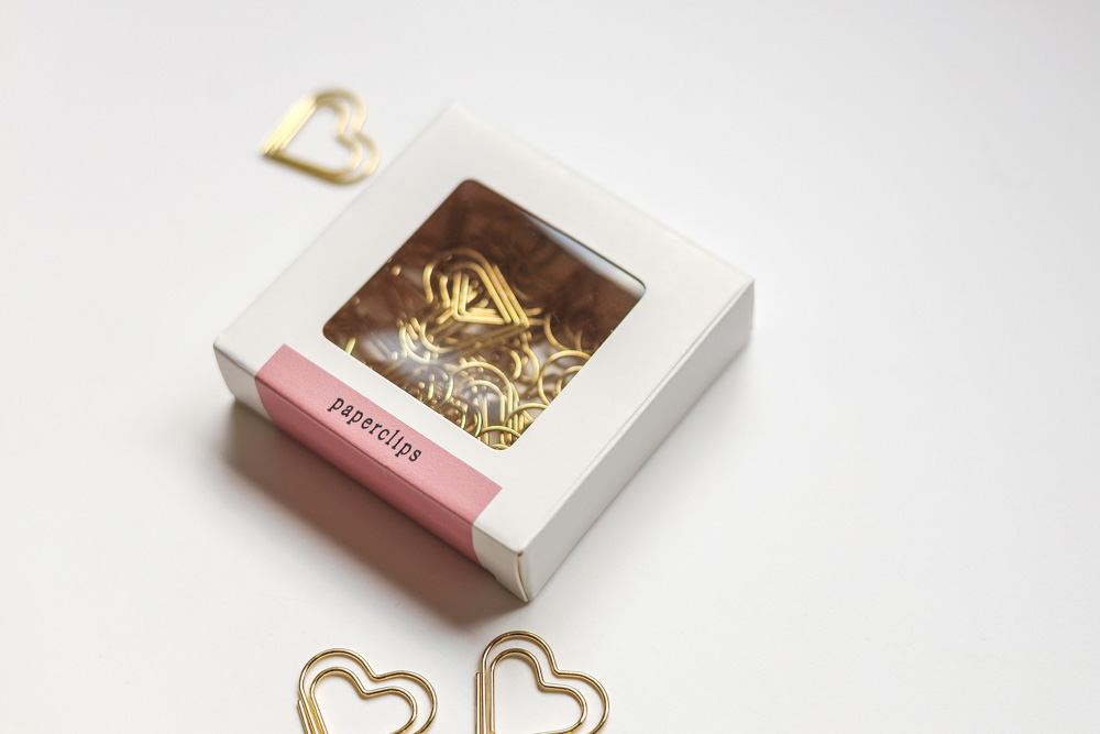Paperclips hart - 30 stuks - goud