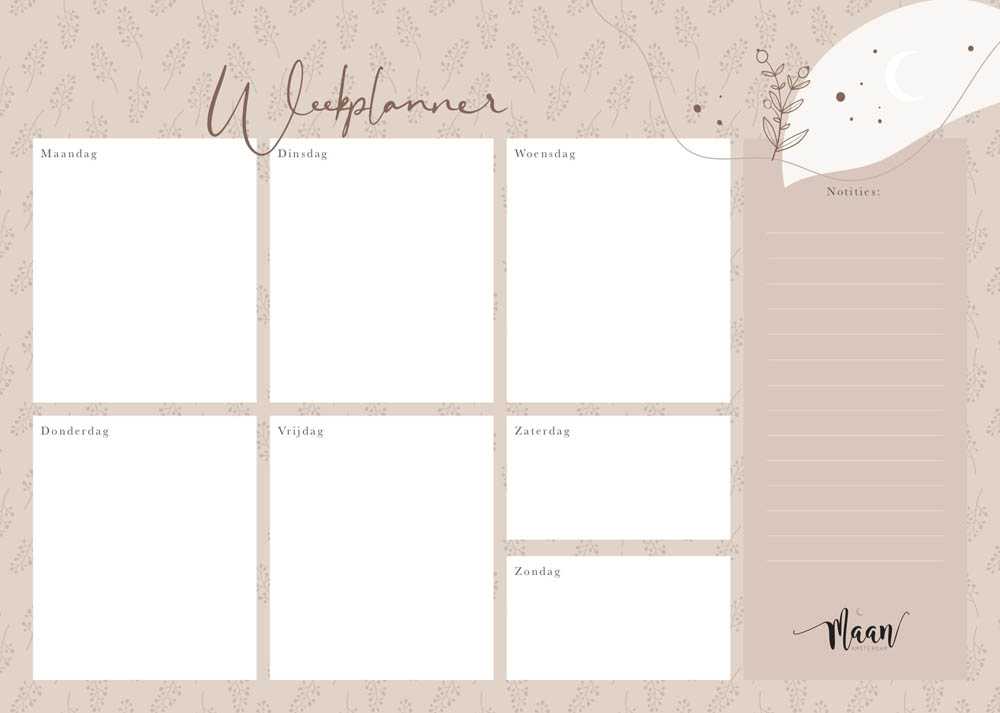 Weekplanner incl. stickervel - Eclipse Weekplanner incl. stickervel - Eclipse